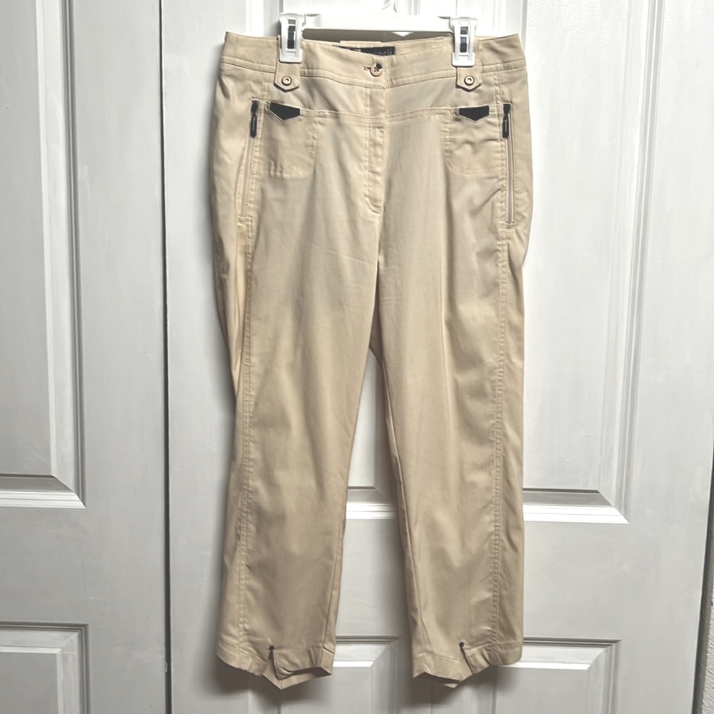 Jamie Sadock Lite Mustard 6 Pocket Mid Rise Crop Pants Size 6